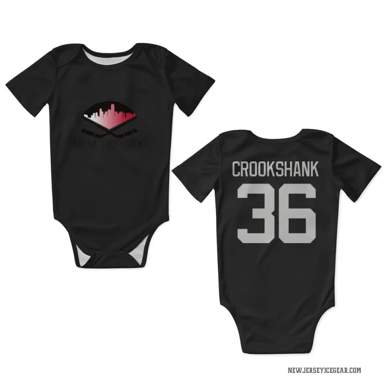 Angus Crookshank  Black New Jersey Devils  Newborn & Infant Bodysuit
