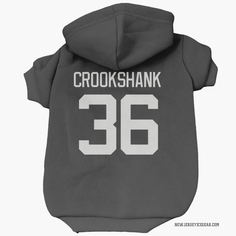 Angus Crookshank  Gray New Jersey Devils   Dark  Cat & Dog Pet Hoodie