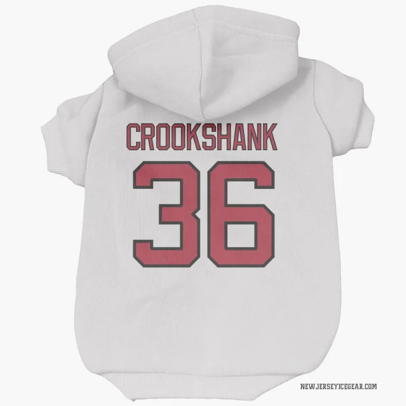 Angus Crookshank  White New Jersey Devils  Cat & Dog Pet Hoodie