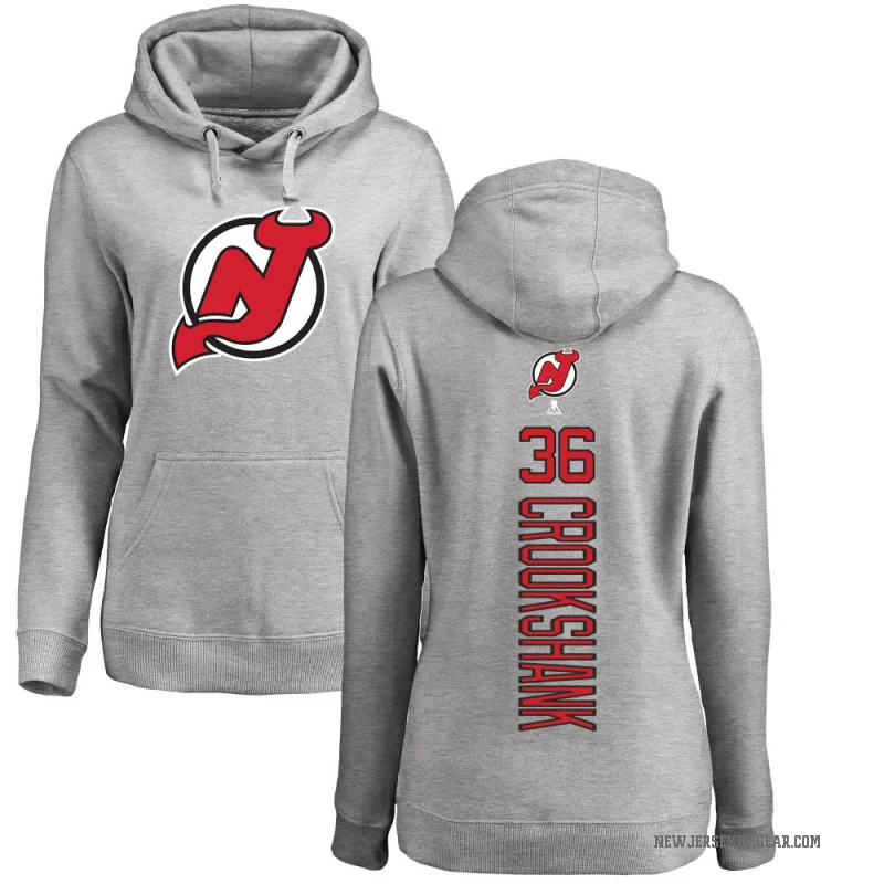 Angus Crookshank Women's New Jersey Devils Branded Ash Backer Pullover Hoodie