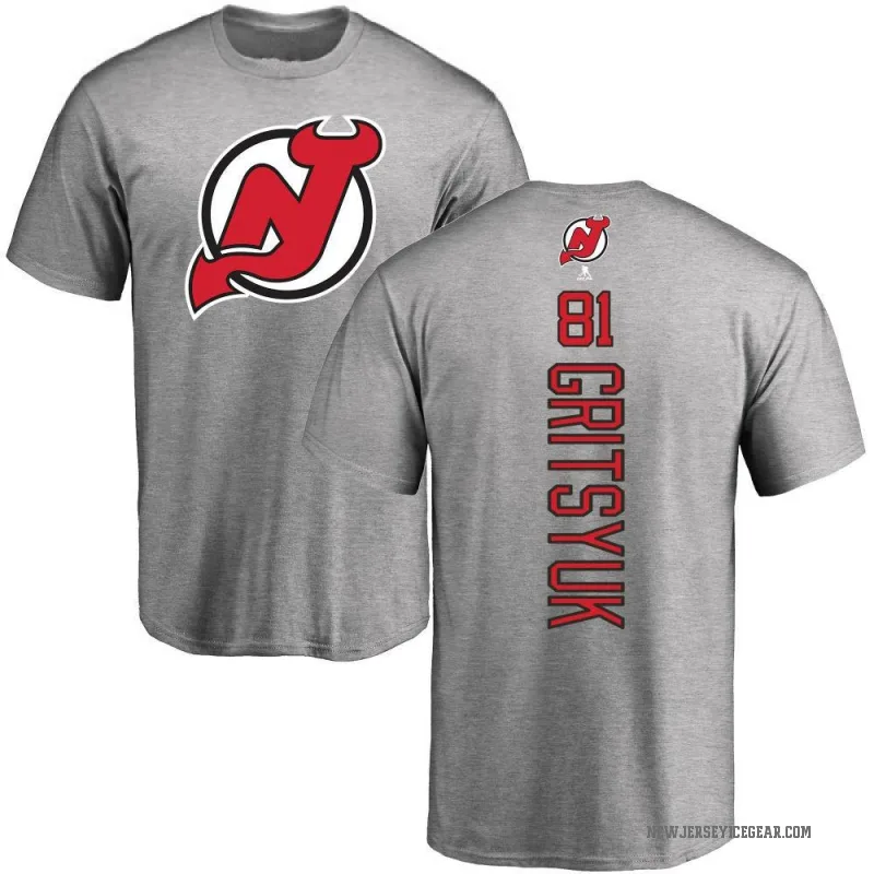 Arseny Gritsyuk Men's Ash New Jersey Devils Backer T-Shirt -