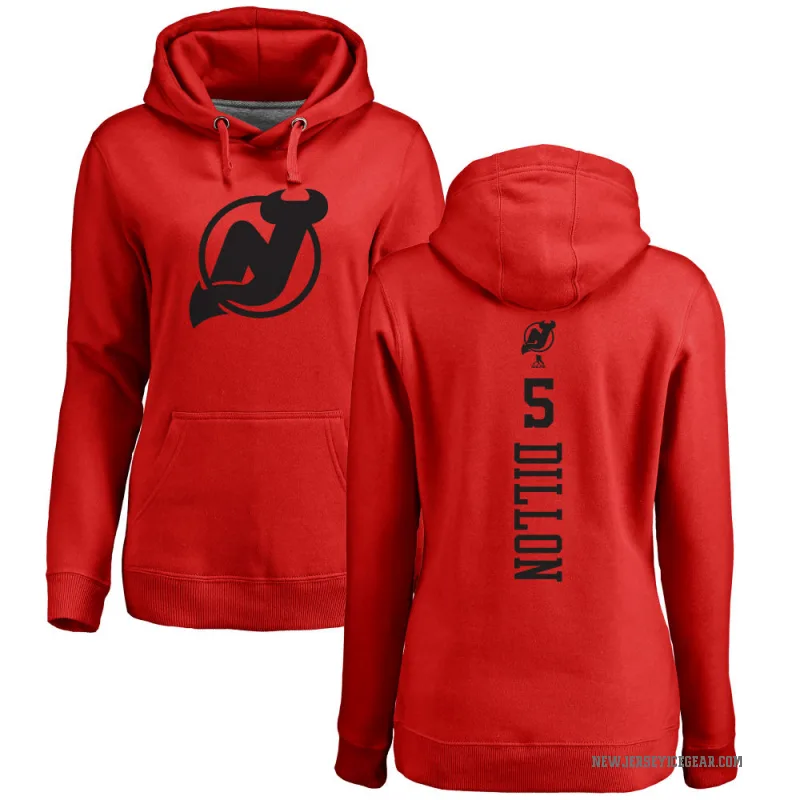 Brenden Dillon Women's Red New Jersey Devils Branded One Color Backer Pullover Hoodie