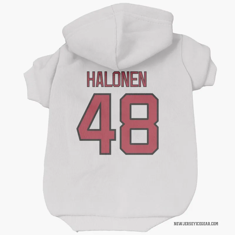 Brian Halonen  White New Jersey Devils  Cat & Dog Pet Hoodie