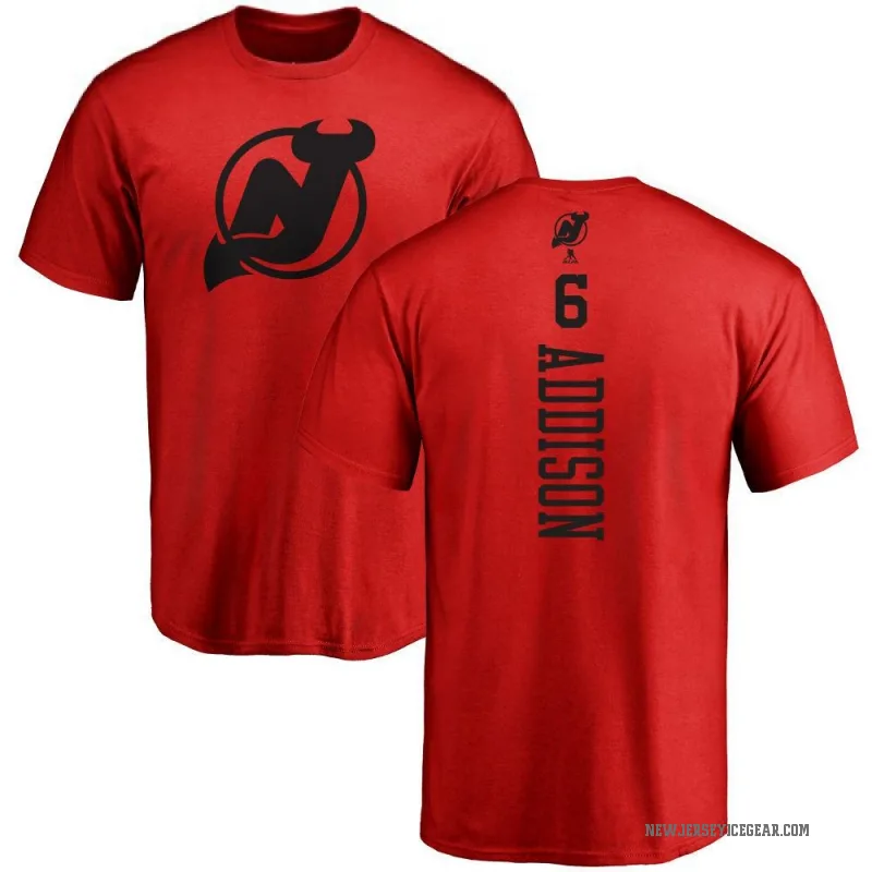 Calen Addison Men's Red New Jersey Devils One Color Backer T-Shirt -