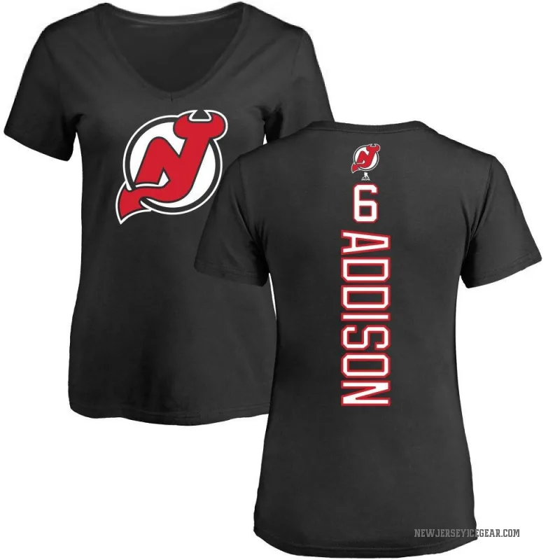 Calen Addison Women's Black New Jersey Devils Backer T-Shirt -