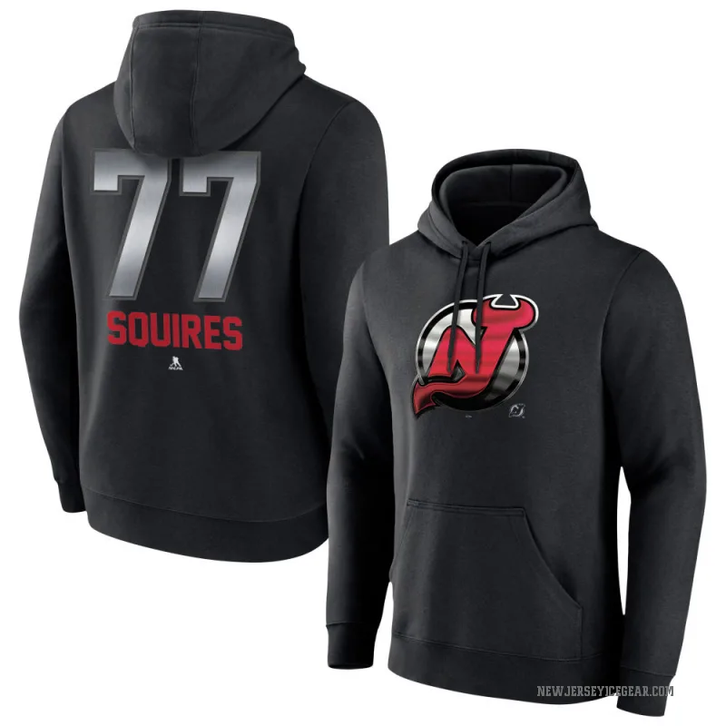 Cam Squires Youth Black New Jersey Devils Branded Midnight Mascot Logo Pullover Hoodie
