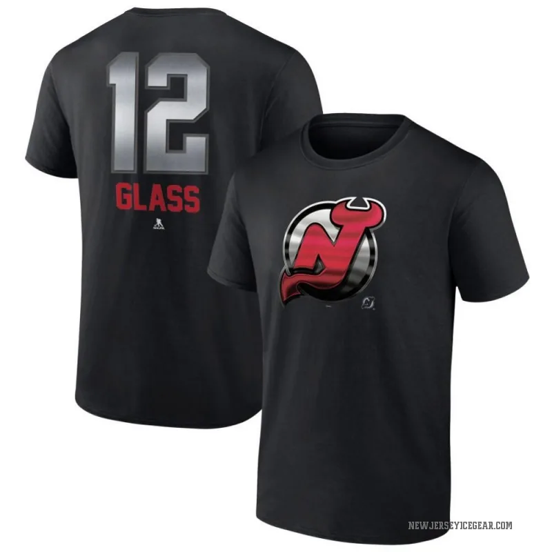 Cody Glass Men's Black New Jersey Devils Midnight Mascot Logo T-Shirt
