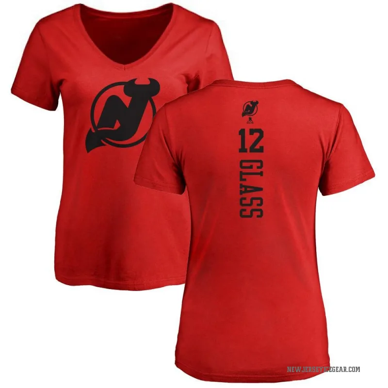 Cody Glass Women's Red New Jersey Devils One Color Backer T-Shirt -