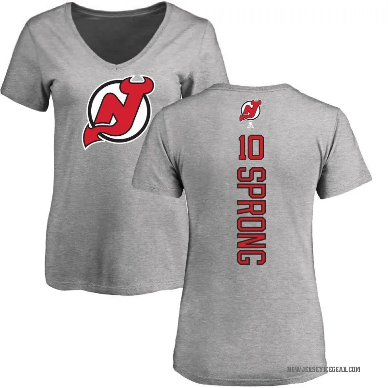 Daniel Sprong Women's Ash New Jersey Devils Backer T-Shirt -