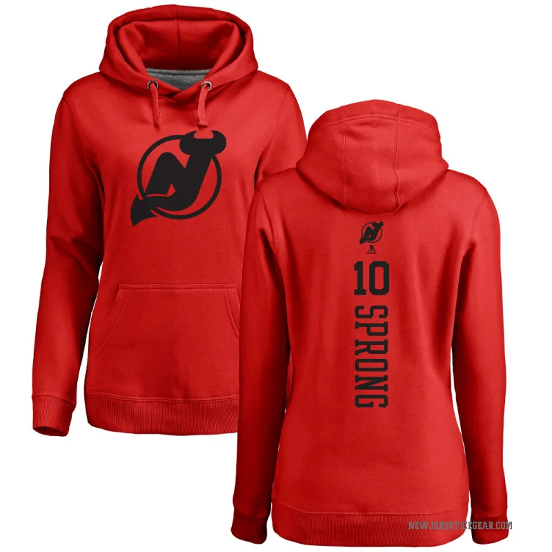 Daniel Sprong Women's Red New Jersey Devils Branded One Color Backer Pullover Hoodie