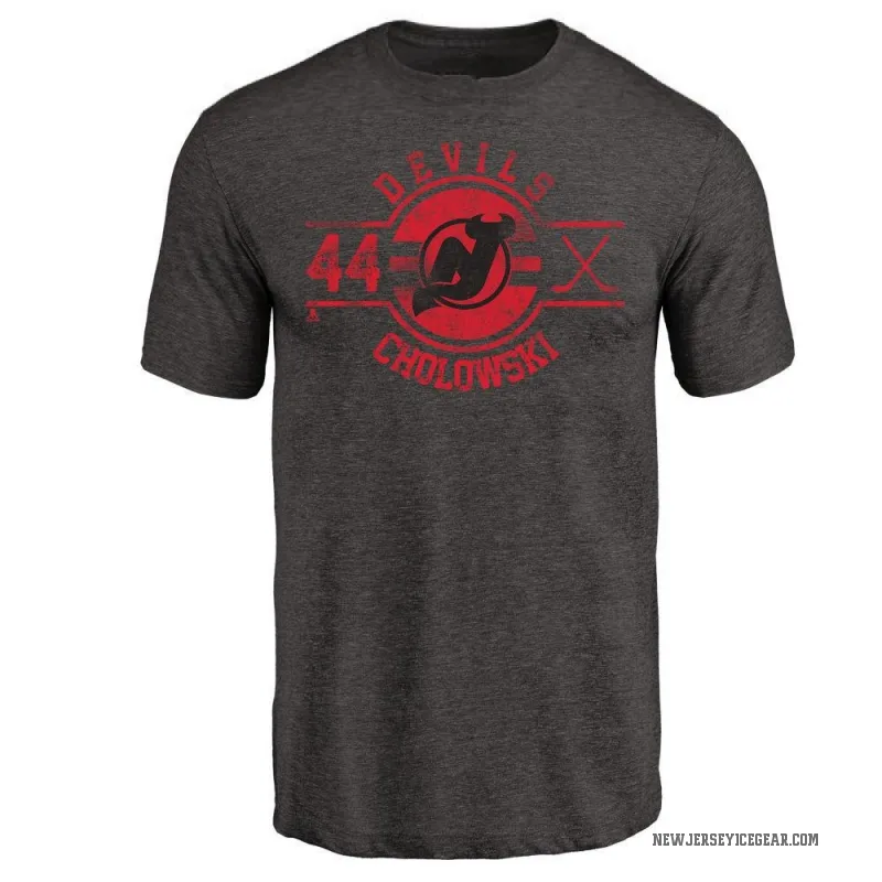 Dennis Cholowski Men's Black New Jersey Devils Insignia T-Shirt -