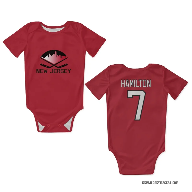 Dougie Hamilton  Red New Jersey Devils  Newborn & Infant Bodysuit