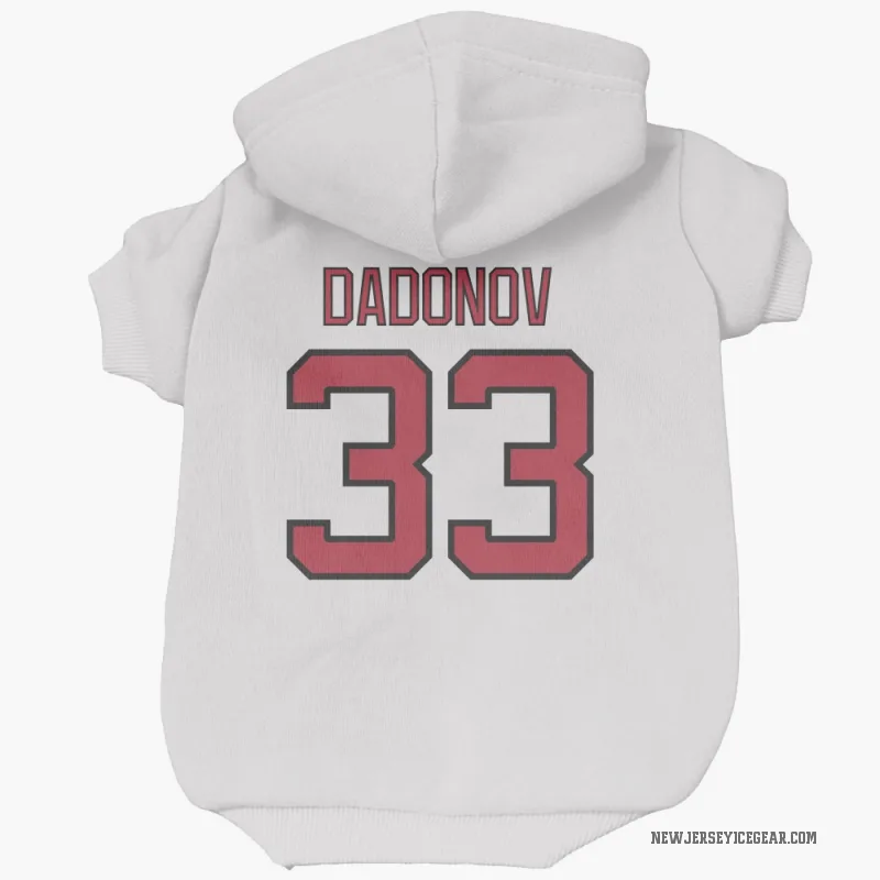 Evgenii Dadonov  White New Jersey Devils  Cat & Dog Pet Hoodie