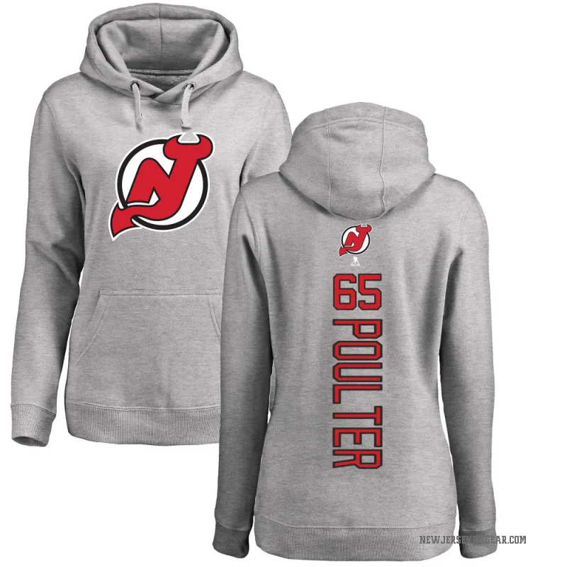 Isaac Poulter Women's New Jersey Devils Branded Ash Backer Pullover Hoodie