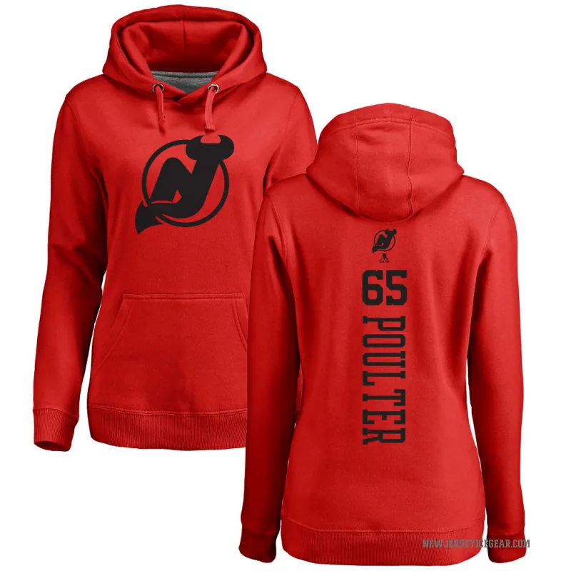 Isaac Poulter Women's Red New Jersey Devils Branded One Color Backer Pullover Hoodie
