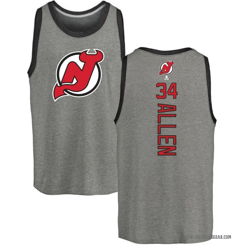 Jake Allen Men's Ash New Jersey Devils Backer Tank Top -