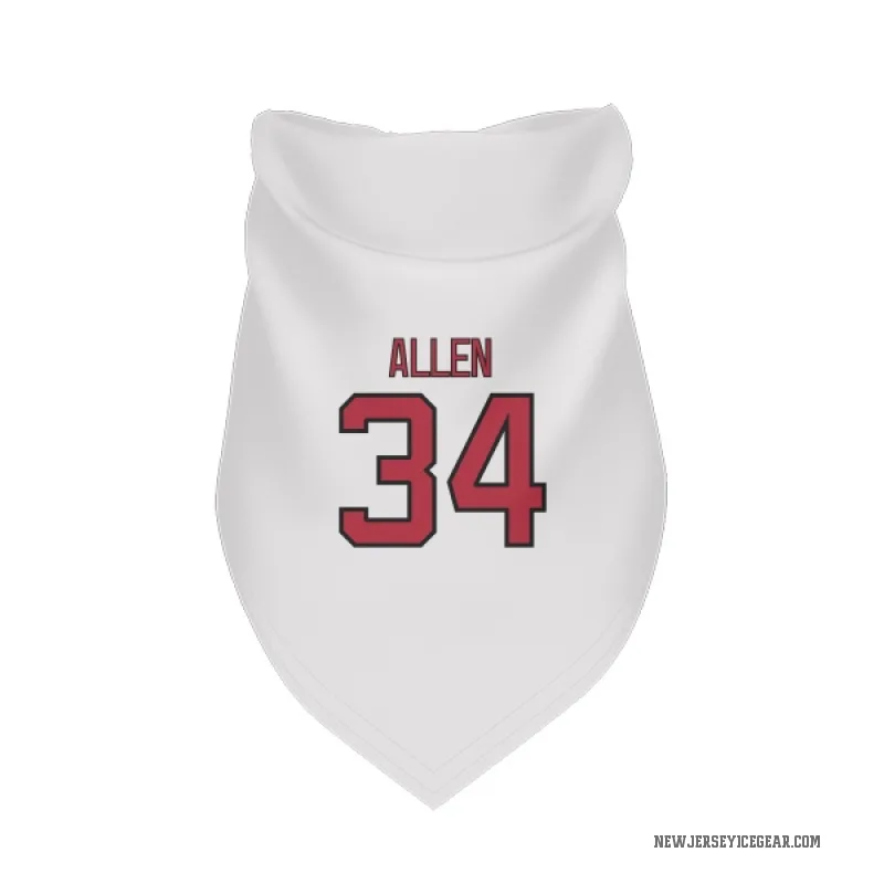 Jake Allen  White New Jersey Devils  Cat & Dog Pet Bandana