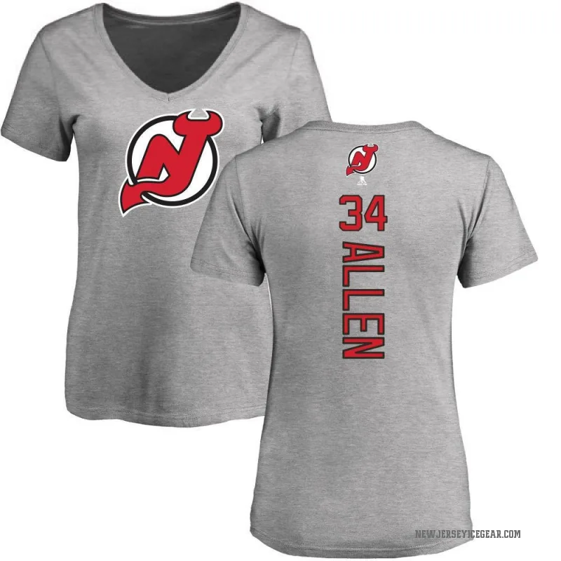 Jake Allen Women's Ash New Jersey Devils Backer T-Shirt -