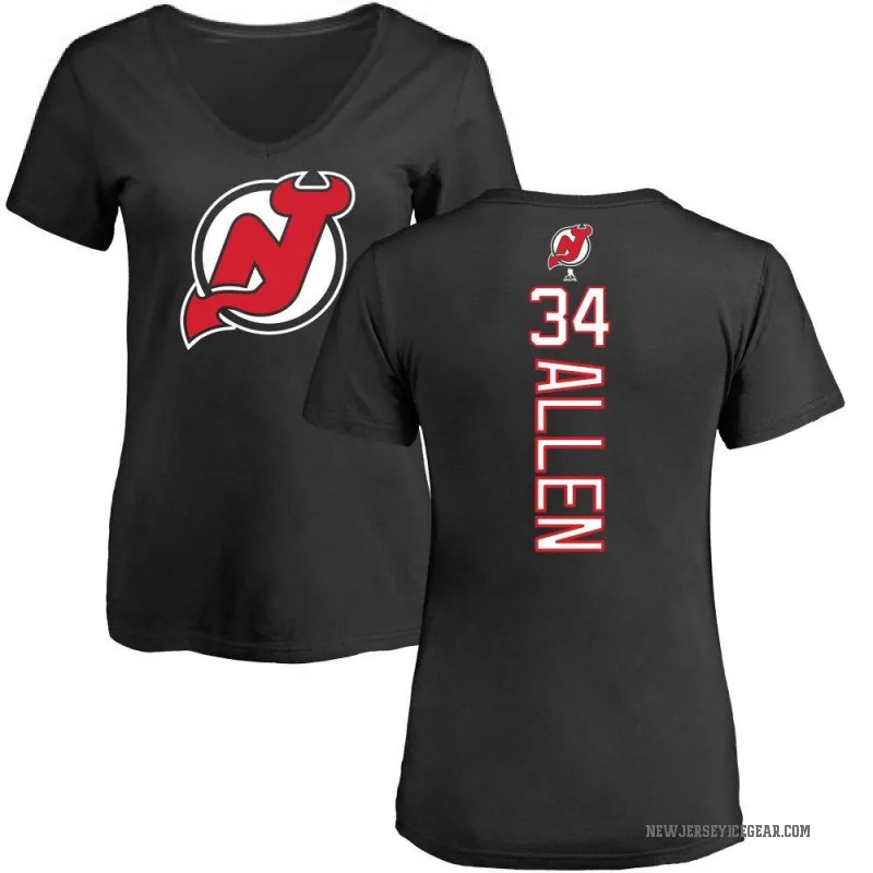 Jake Allen Women's Black New Jersey Devils Backer T-Shirt -