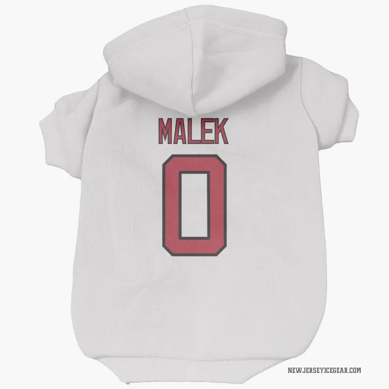 Jakub Malek  White New Jersey Devils  Cat & Dog Pet Hoodie