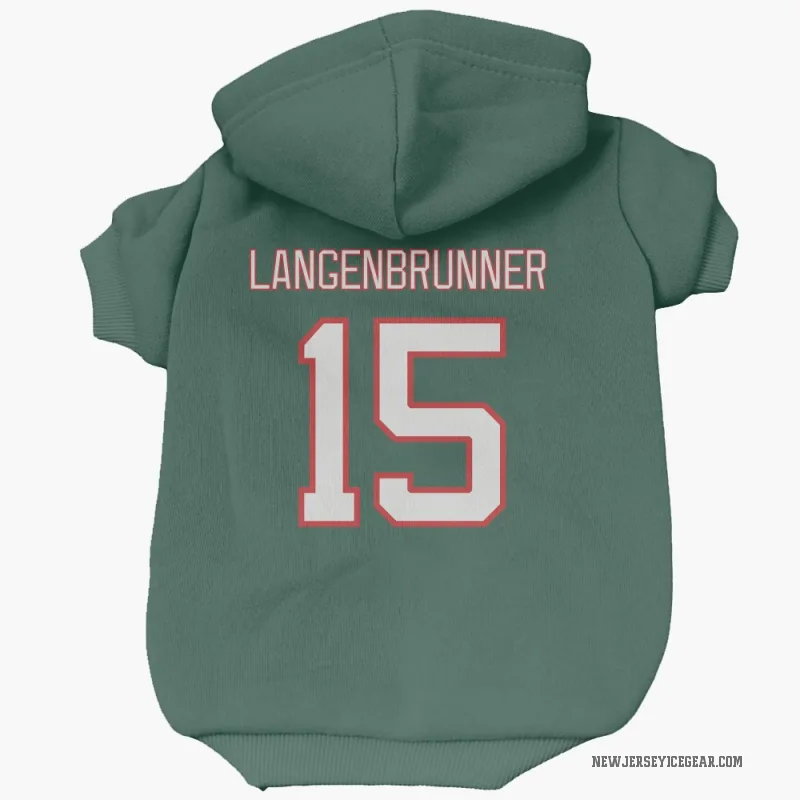 Jamie Langenbrunner  Green New Jersey Devils  Cat & Dog Pet Hoodie