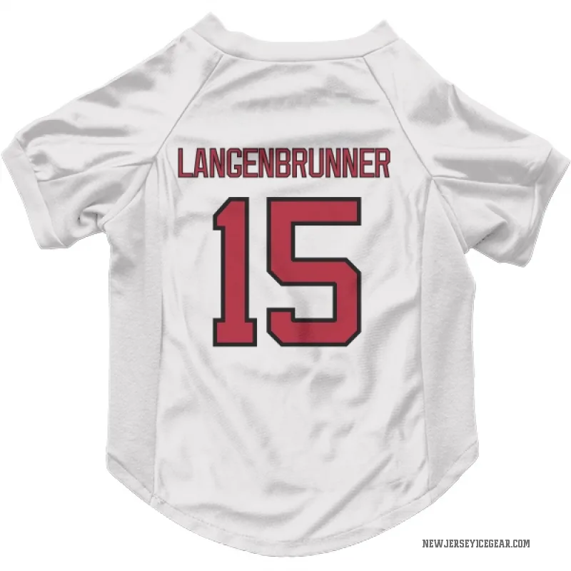 Jamie Langenbrunner  White New Jersey Devils  Cat & Dog Pet Jersey