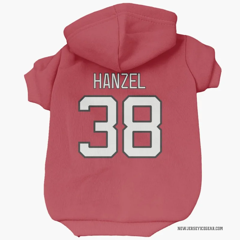 Jeremy Hanzel  Red New Jersey Devils  Cat & Dog Pet Hoodie