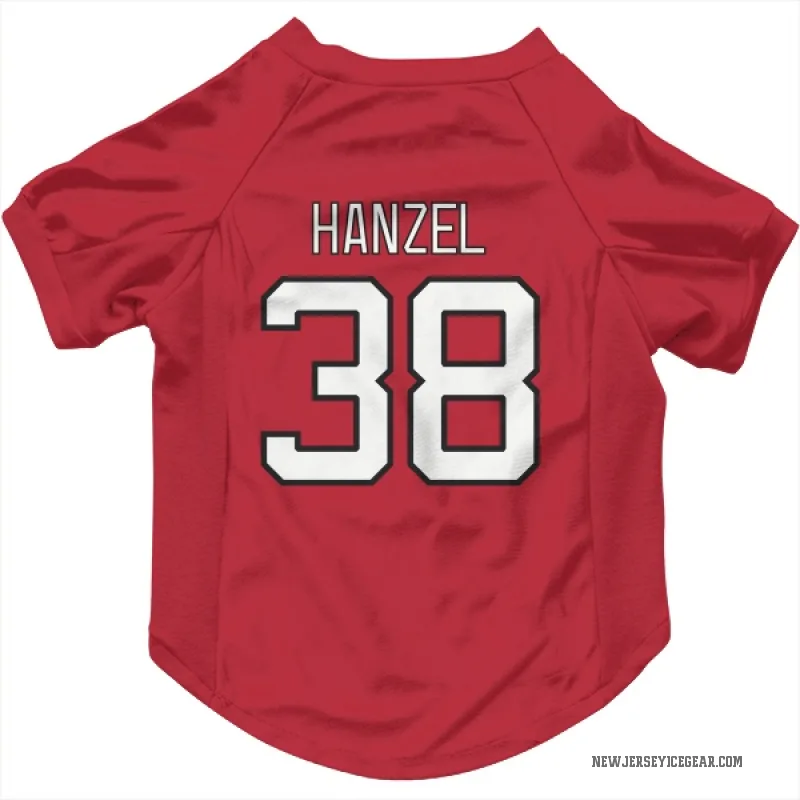 Jeremy Hanzel  Red New Jersey Devils  Cat & Dog Pet Jersey