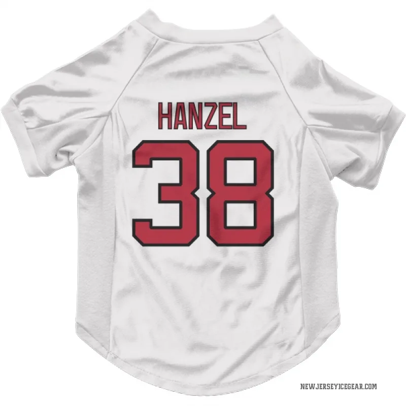 Jeremy Hanzel  White New Jersey Devils  Cat & Dog Pet Jersey