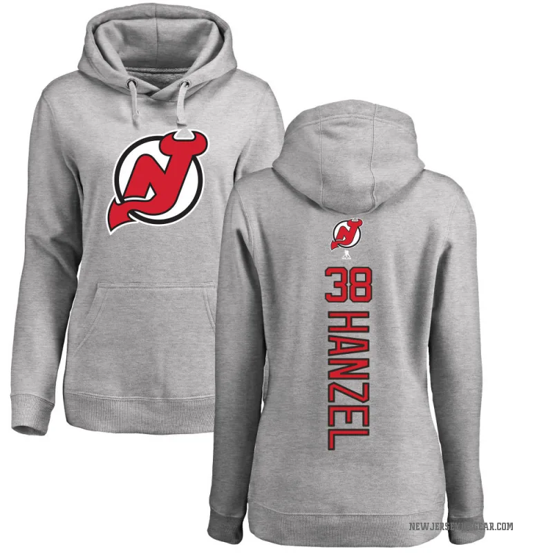 Jeremy Hanzel Women's New Jersey Devils Branded Ash Backer Pullover Hoodie
