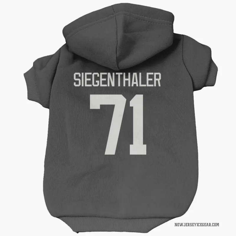 Jonas Siegenthaler  Black New Jersey Devils  Cat & Dog Pet Hoodie