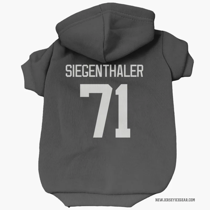 Jonas Siegenthaler  Gray New Jersey Devils   Dark  Cat & Dog Pet Hoodie