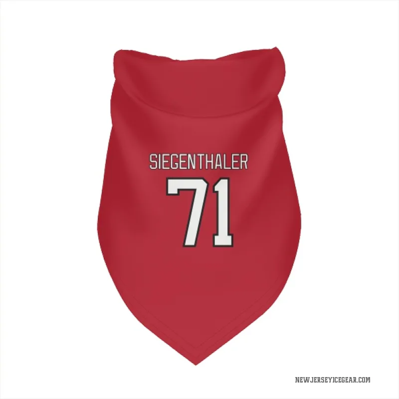 Jonas Siegenthaler  Red New Jersey Devils  Cat & Dog Pet Bandana