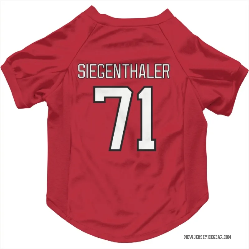 Jonas Siegenthaler  Red New Jersey Devils  Cat & Dog Pet Jersey