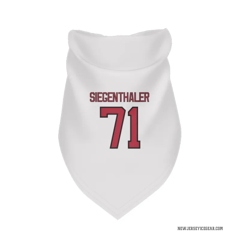 Jonas Siegenthaler  White New Jersey Devils  Cat & Dog Pet Bandana