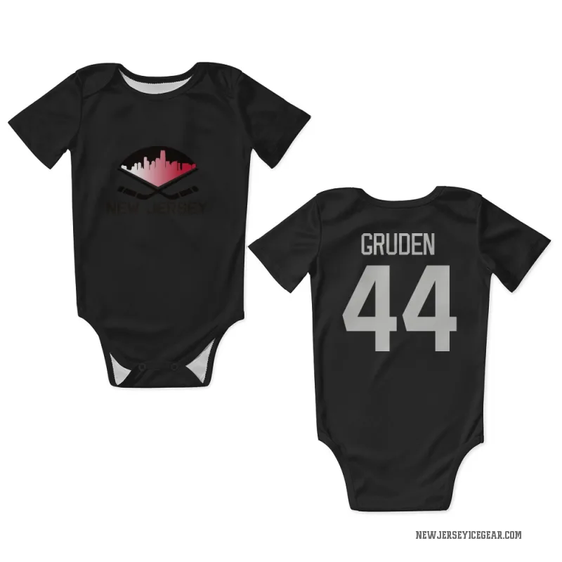 Jonathan Gruden  Gray New Jersey Devils   Dark  Newborn & Infant Bodysuit