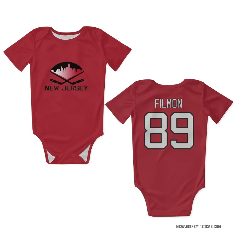 Josh Filmon  Red New Jersey Devils  Newborn & Infant Bodysuit