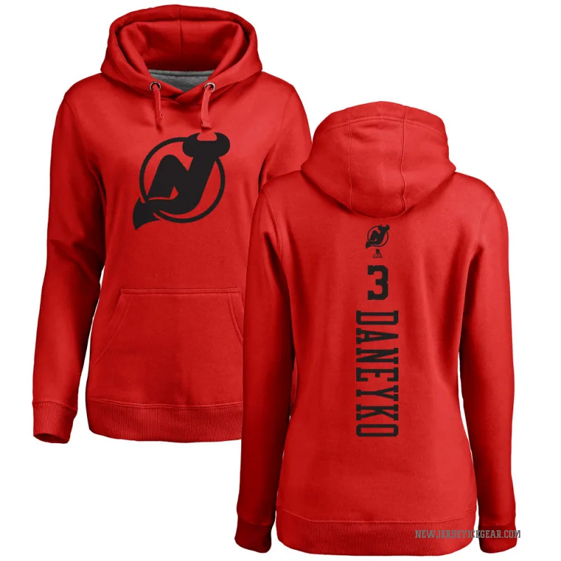 Ken Daneyko Women's Red New Jersey Devils Branded One Color Backer Pullover Hoodie