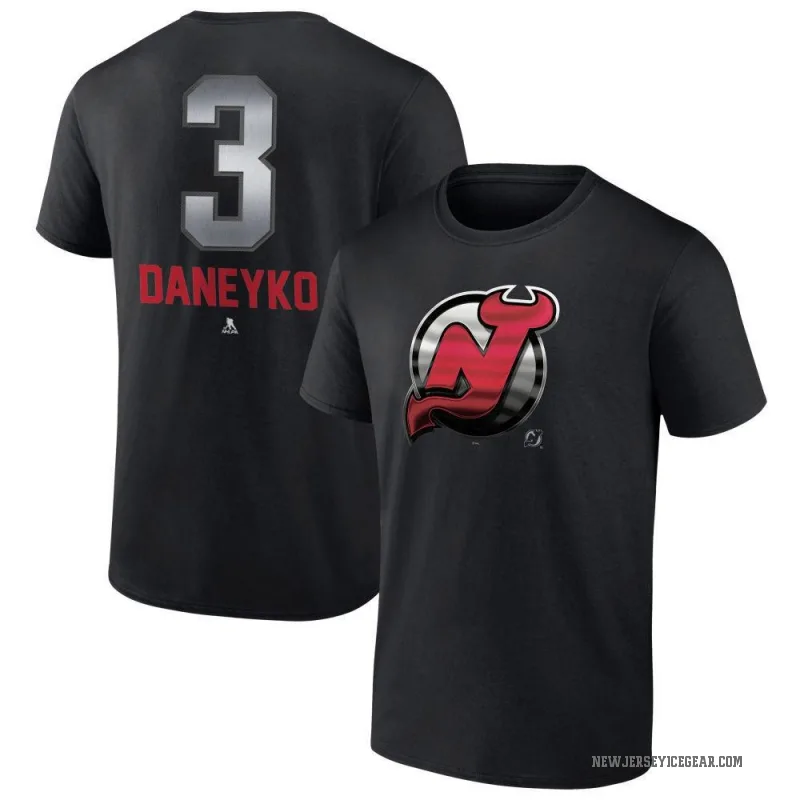 Ken Daneyko Youth Black New Jersey Devils Midnight Mascot Logo T-Shirt