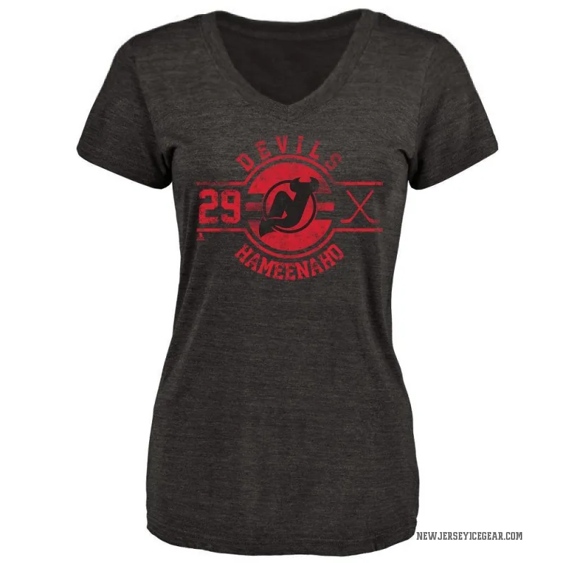 Lenni Hameenaho Women's Black New Jersey Devils Insignia T-Shirt -