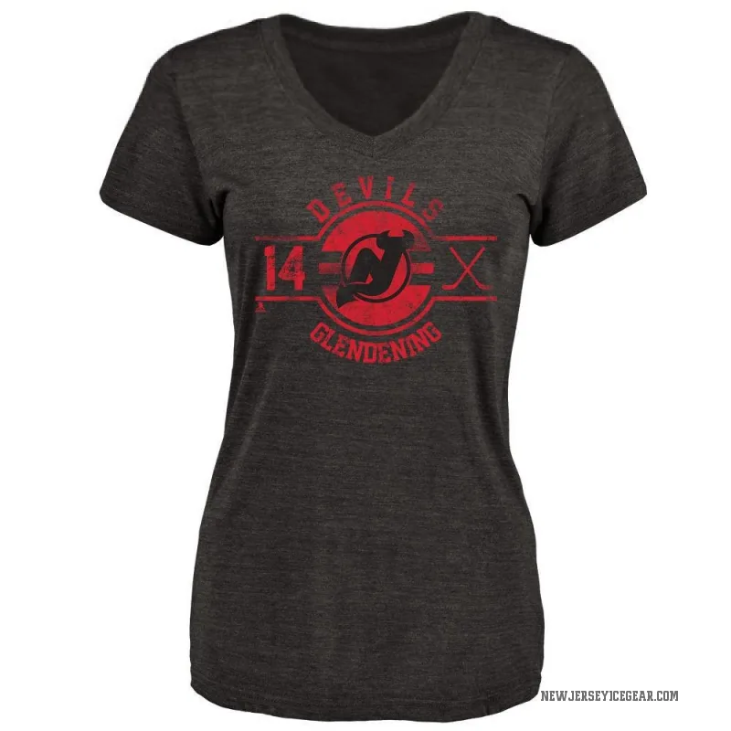 Luke Glendening Women's Black New Jersey Devils Insignia T-Shirt -