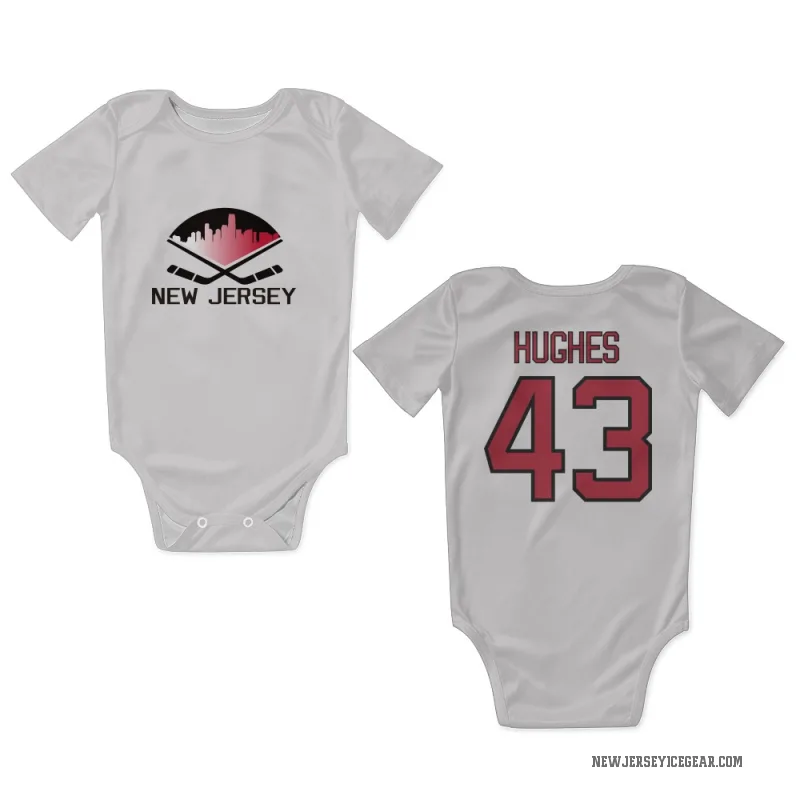 Luke Hughes  White New Jersey Devils  Newborn & Infant Bodysuit