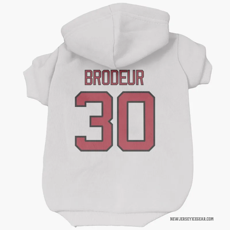 Martin Brodeur  White New Jersey Devils  Cat & Dog Pet Hoodie
