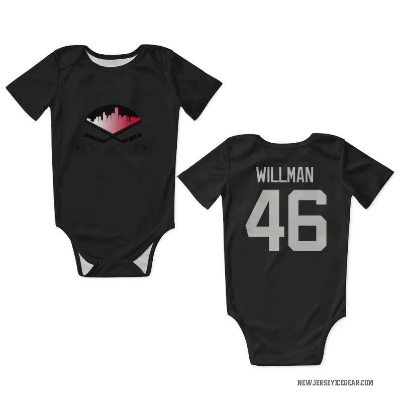 Max Willman  Gray New Jersey Devils   Dark  Newborn & Infant Bodysuit