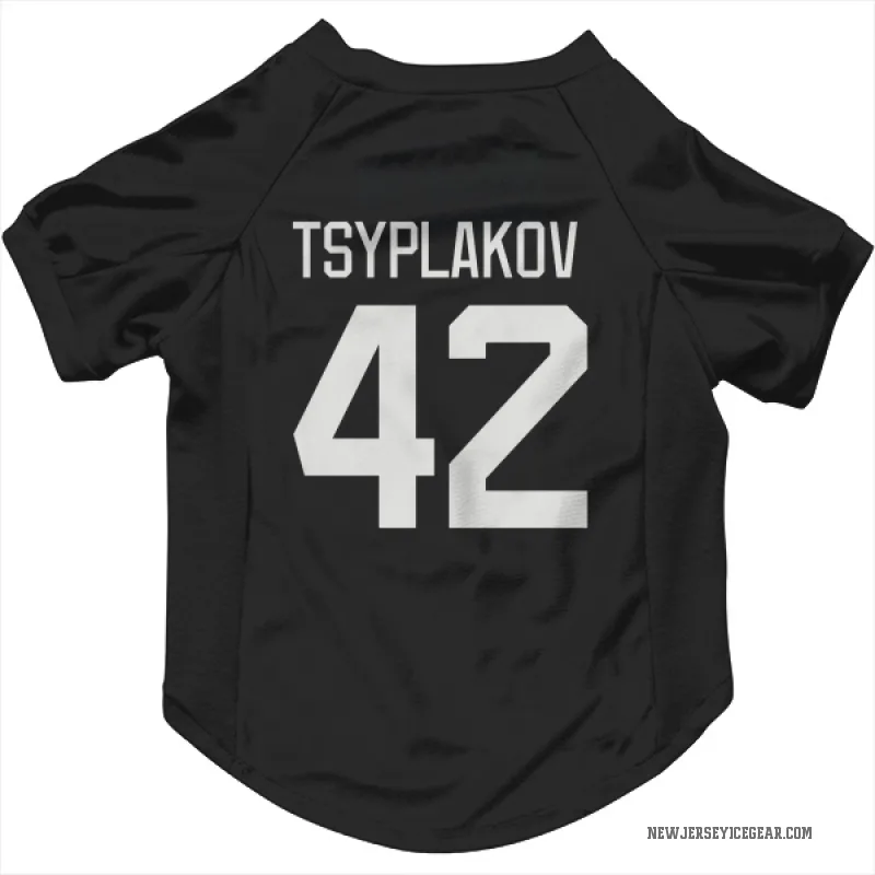 Maxim Tsyplakov  Gray New Jersey Devils   Dark  Cat & Dog Pet Jersey