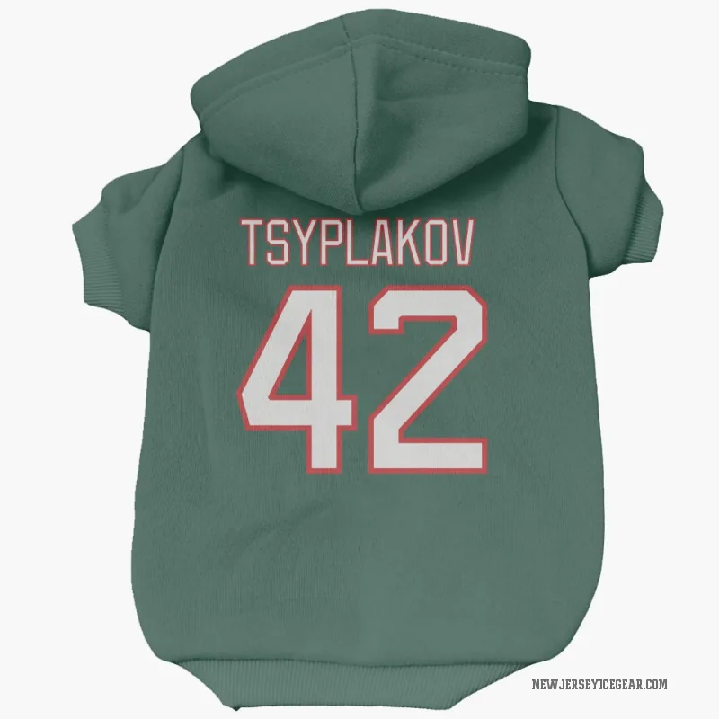 Maxim Tsyplakov  Green New Jersey Devils  Cat & Dog Pet Hoodie