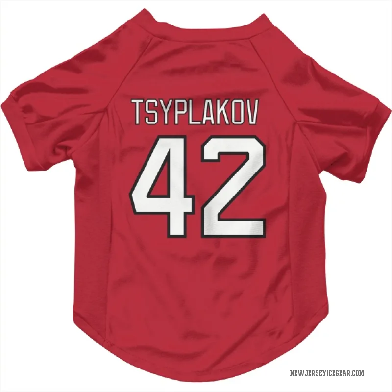 Maxim Tsyplakov  Red New Jersey Devils  Cat & Dog Pet Jersey