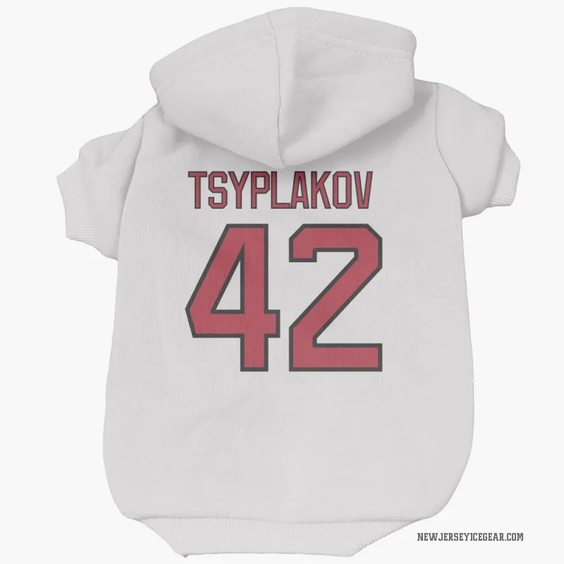 Maxim Tsyplakov  White New Jersey Devils  Cat & Dog Pet Hoodie