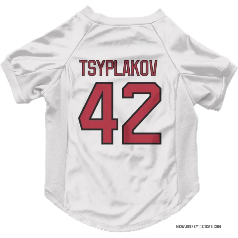 Maxim Tsyplakov  White New Jersey Devils  Cat & Dog Pet Jersey
