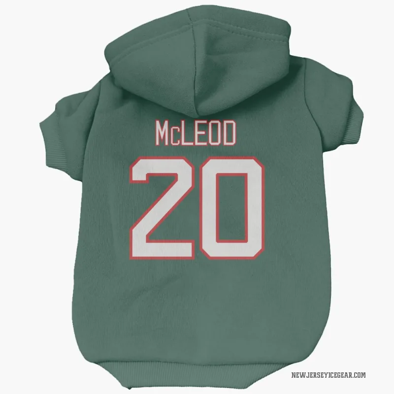 Michael McLeod  Green New Jersey Devils  Cat & Dog Pet Hoodie